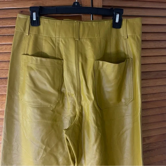 Maeve By Anthropologie The Colette Faux Leather Wide Leg Cropped Pants Sz 31 - Picture 7 of 11